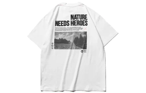 Timberland T Shirts Unisex White Crew Neck Moderate Straight Fit