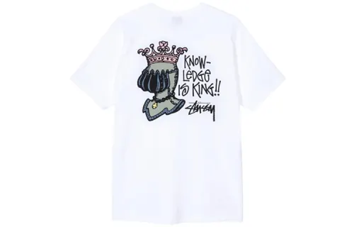 Stussy T Shirts Unisex White Crew Neck Moderate Straight Fit