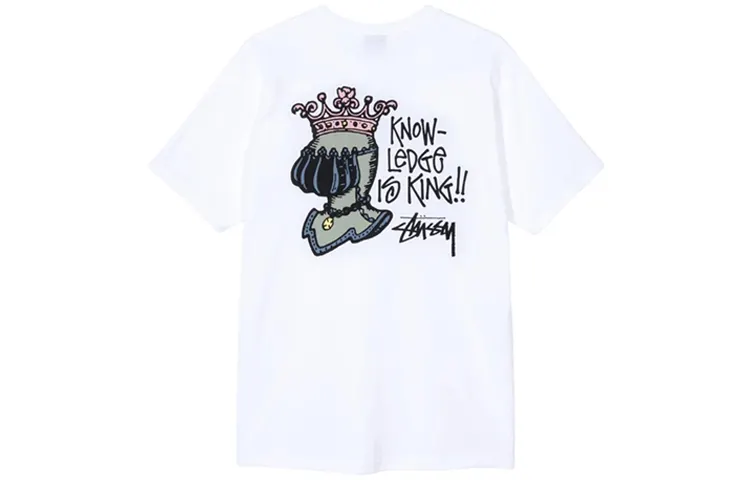 Stussy T Shirts Unisex White Crew Neck Moderate Straight Fit