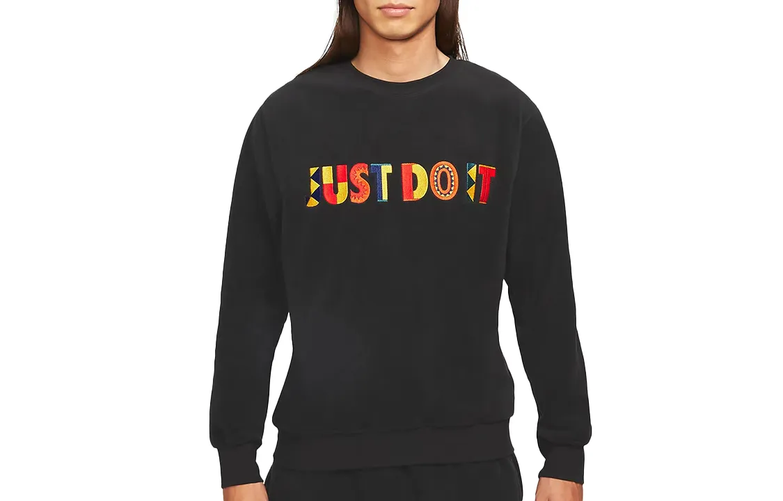 Nike Sweatshirts Men's Black Crew Neck Moderate Regular