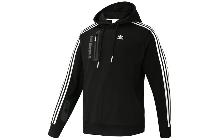Adidas Originals Sweatshirts Men's Black Hooded Moderate Regular