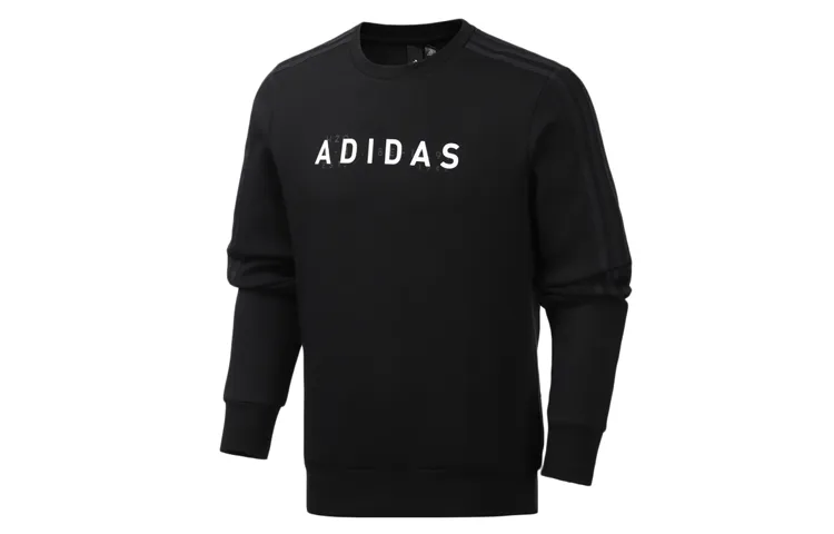 Adidas Sweatshirts Men's Black Crew Neck Moderate Regular