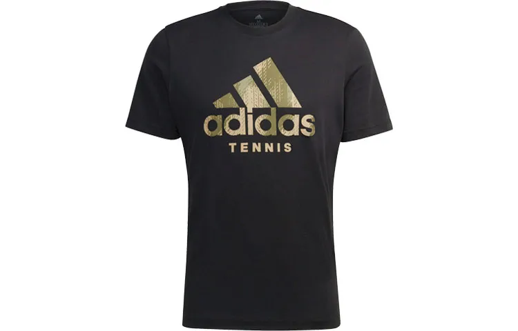 Adidas T-Shirts Men's Black Crew Neck Moderate Straight Fit