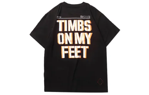 Timberland T Shirts Men's Black Crew Neck Moderate Straight Fit