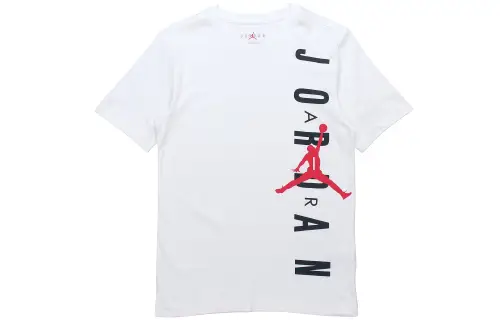 Jordan T Shirts Men's White Crew Neck Moderate Straight Fit