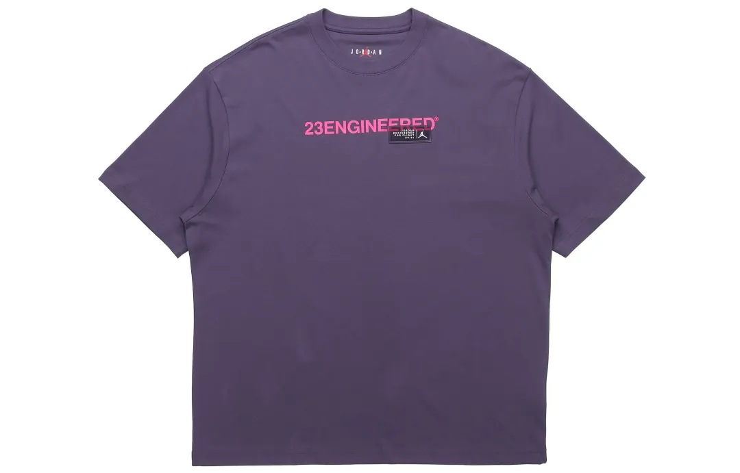Jordan T Shirts Men's Purple Crew Neck Moderate Straight Fit