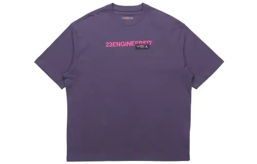 Jordan T Shirts Men's Purple Crew Neck Moderate Straight Fit