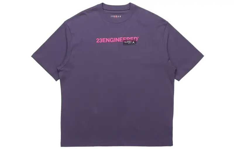 Jordan T Shirts Men's Purple Crew Neck Moderate Straight Fit