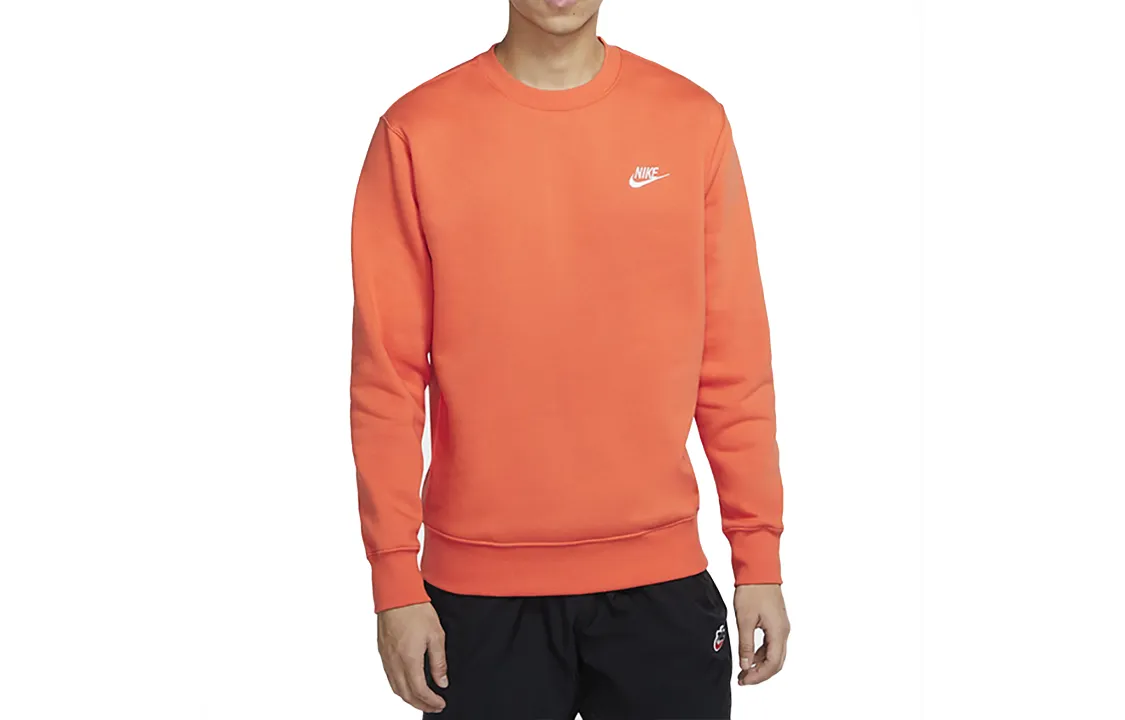 Nike Sweatshirts Men's Orange Red Crew Neck Thickened Regular