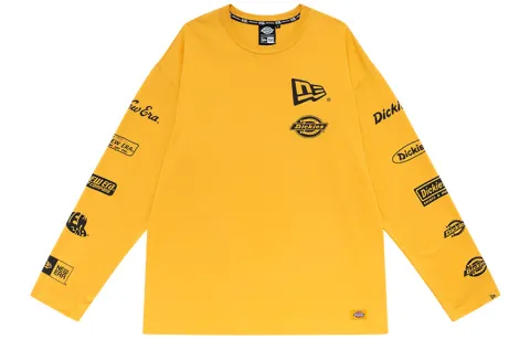 Dickies X New Era T Shirts Unisex Orange Crew Neck Moderate Straight Fit