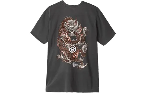 Stussy T Shirts Unisex Black Crew Neck Moderate Straight Fit