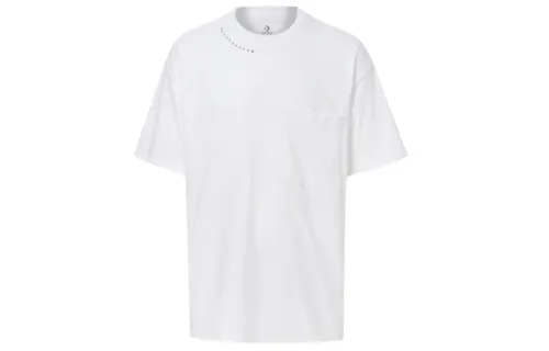 Converse T Shirts Unisex White Crew Neck Moderate Straight Fit