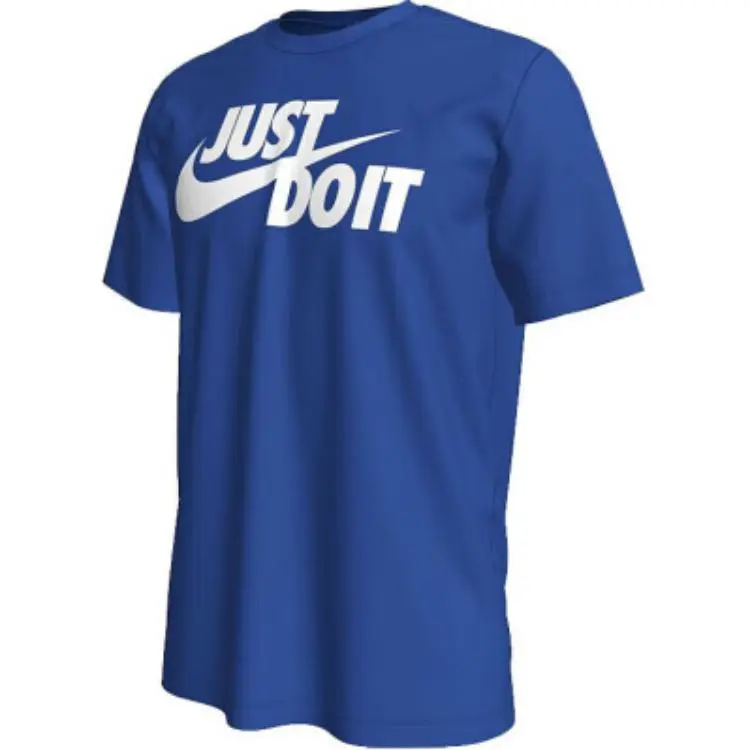 Nike T-Shirts Men's Royal Blue Crew Neck Moderate Straight Fit