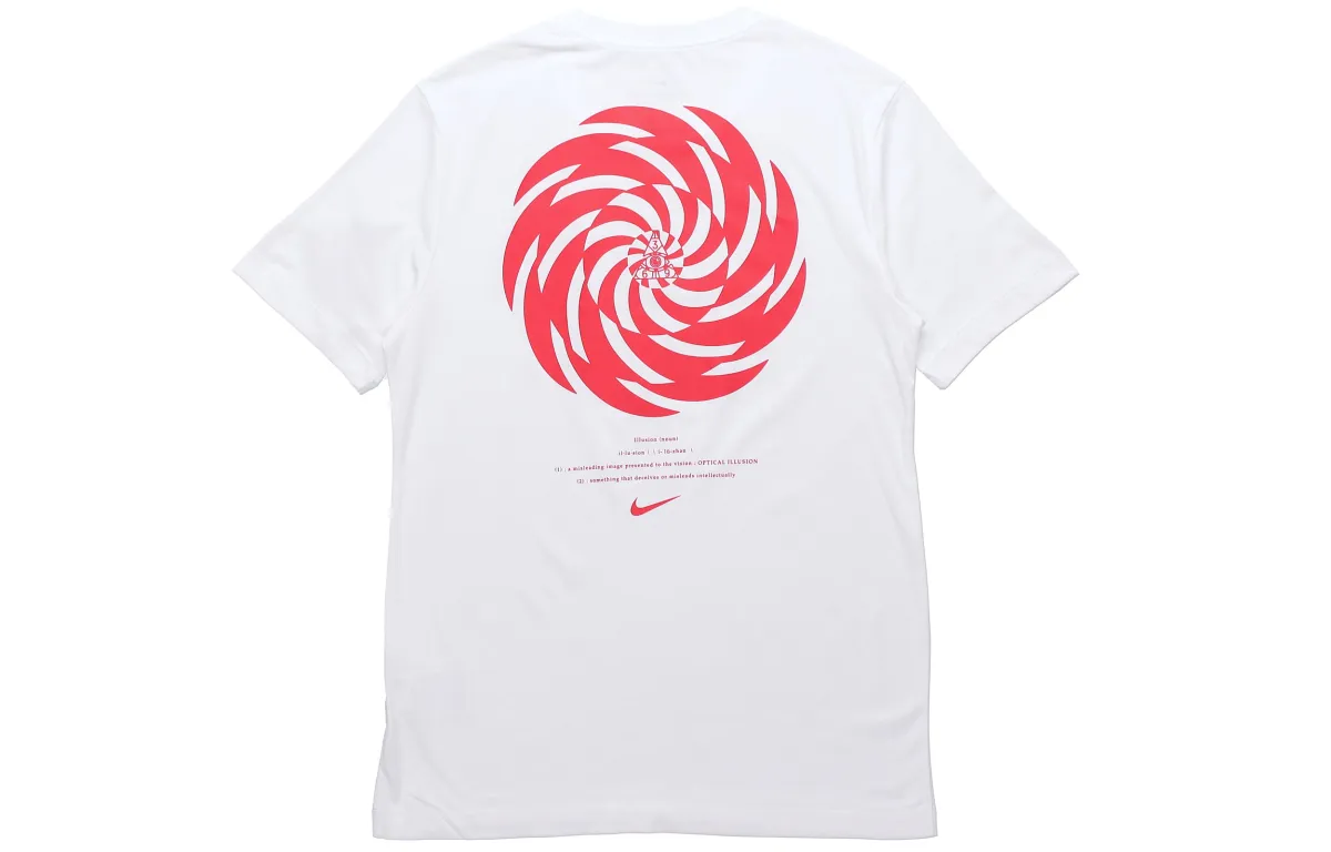 Nike T-Shirts Men's White Crew Neck Moderate Straight Fit