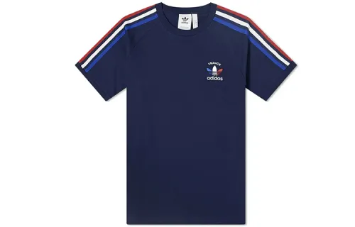 Adidas Originals T Shirts Men's Navy Blue Crew Neck Moderate Straight Fit