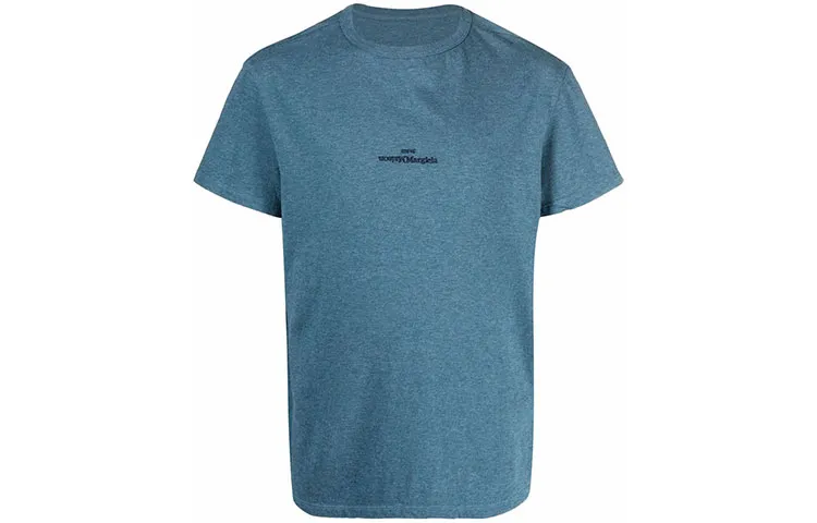 Maison Margiela T-Shirts Men's Blue Crew Neck Moderate Straight Fit