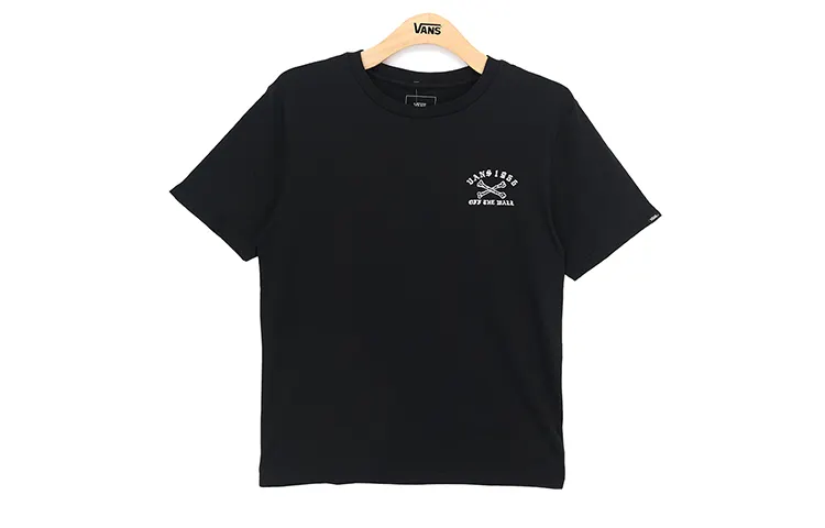 Vans T Shirts Men's Black Crew Neck Moderate Straight Fit