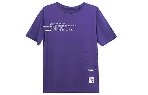 Vans T Shirts Men's Purple Crew Neck Moderate Straight Fit