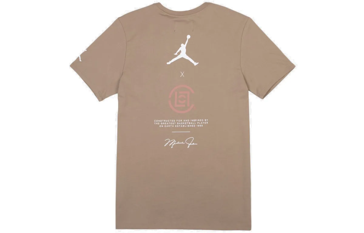 Jordan Clot X Air Jordan T Shirt US Version Men's Khaki