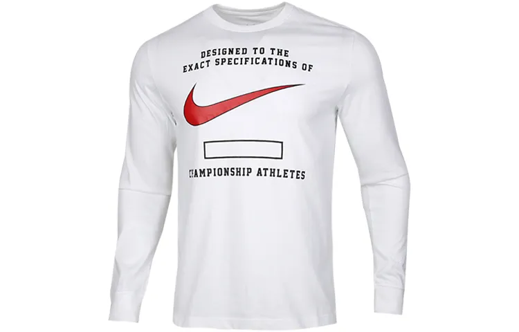 Nike T-Shirts Men's White Crew Neck Moderate Straight Fit