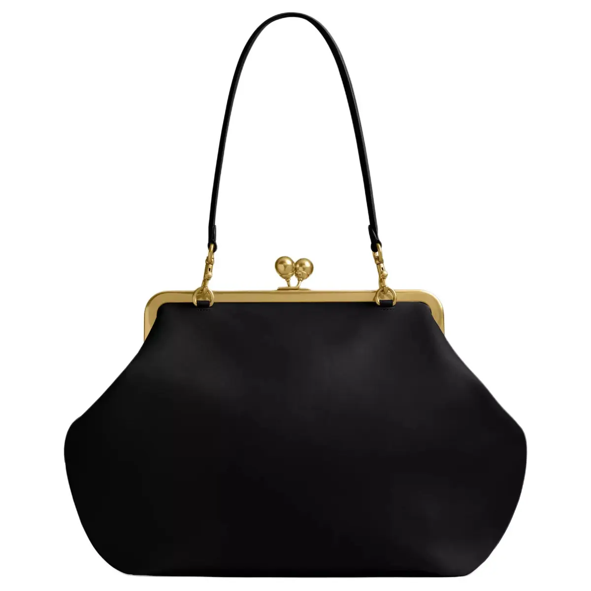 COACH Leather Shoulder Bag Large Women's Black