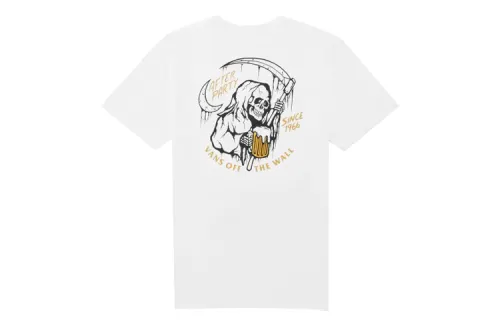 Vans T Shirts Men's White Crew Neck Moderate Straight Fit