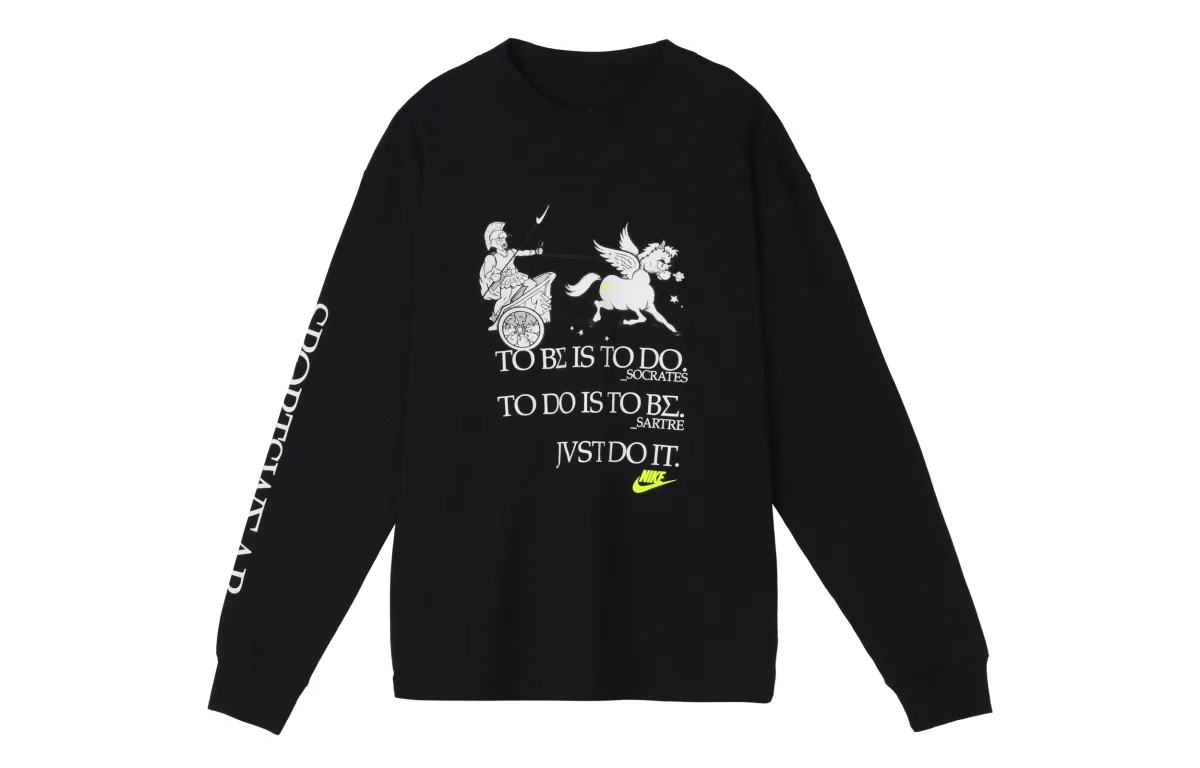 Nike Sweatshirts Men's Black Crew Neck Moderate Regular