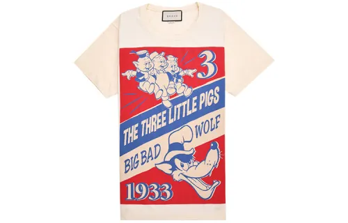 GUCCI T Shirts Unisex Ecru Crew Neck Moderate
