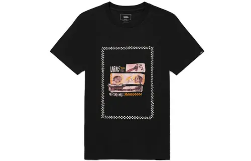 Vans T Shirts Unisex Black Crew Neck Moderate Straight Fit