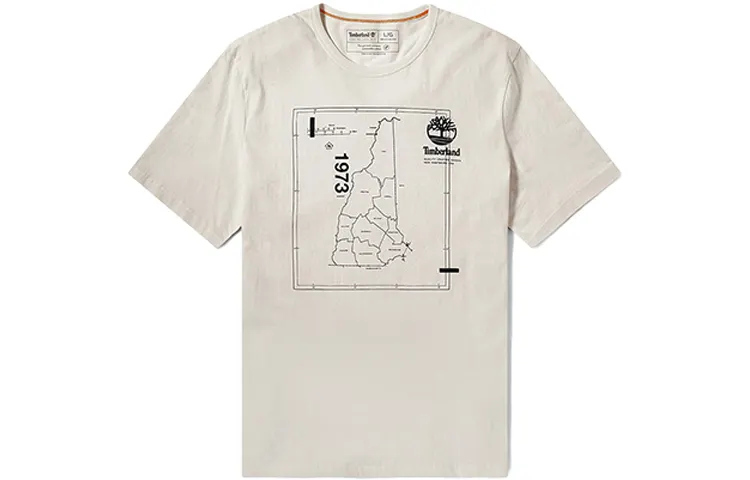 Timberland T Shirts Men's White Crew Neck Moderate Straight Fit