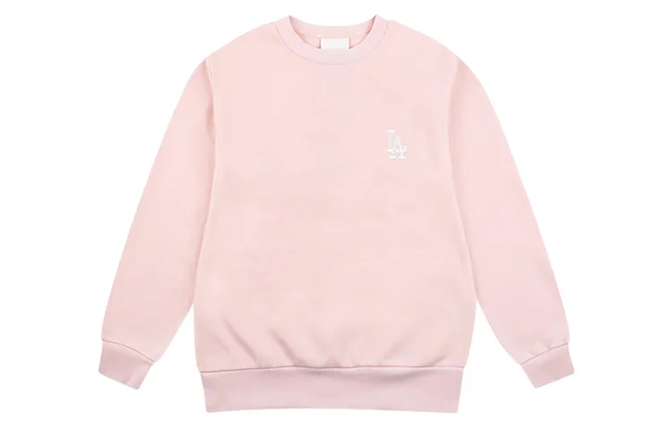 MLB Los Angeles Dodgers Sweatshirts Unisex Pink Crew Neck Moderate