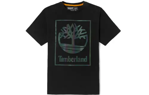 Timberland T Shirts Men's Black Crew Neck Moderate Straight Fit