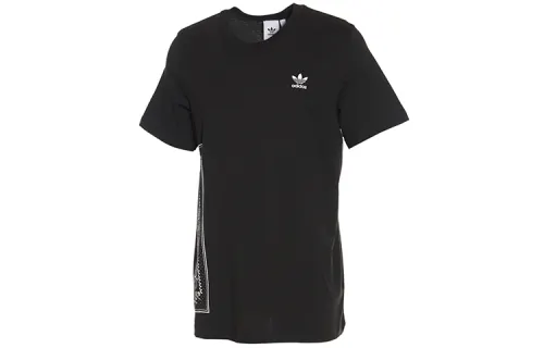 Adidas Originals T Shirts Men's Black Crew Neck Moderate Straight Fit