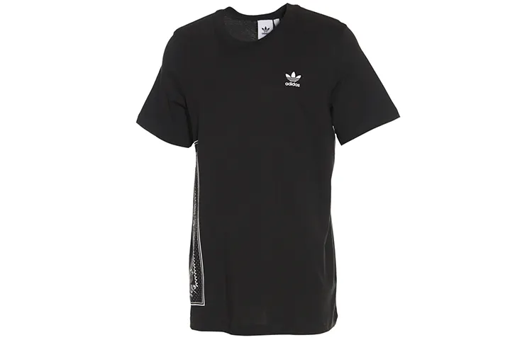 Adidas Originals T Shirts Men's Black Crew Neck Moderate Straight Fit