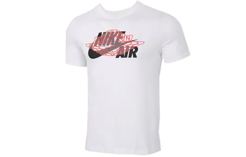 Jordan Air T Shirts Men's White Crew Neck Moderate Straight Fit