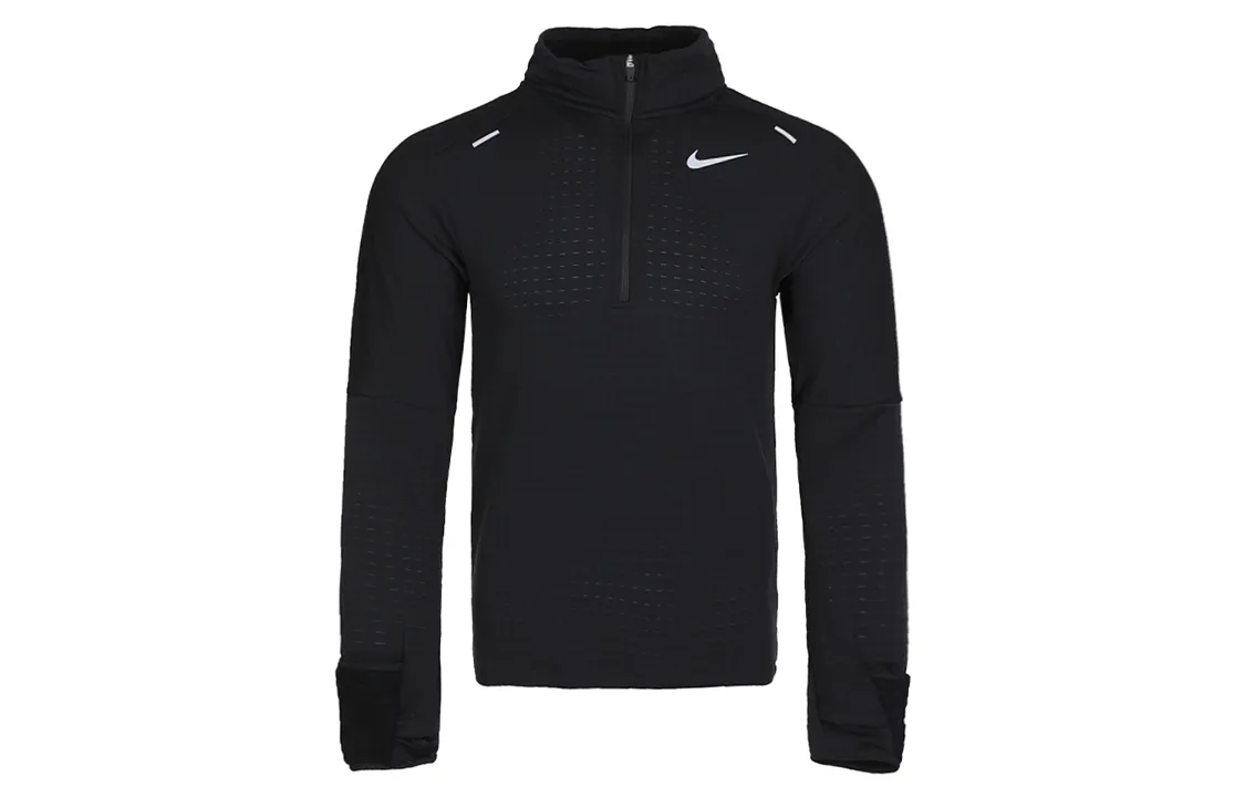 Nike Sweatshirts Men's Black Stand Collar Moderate Straight Fit