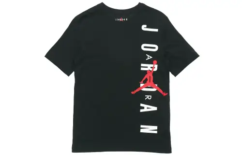 Jordan T Shirts Men's Black Crew Neck Moderate Straight Fit