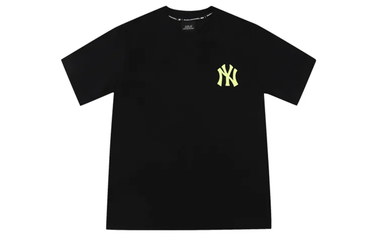 MLB T-Shirts Unisex Black Crew Neck Moderate Straight Fit