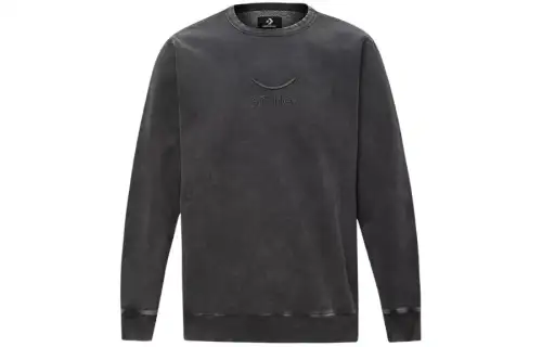 Converse Jack Purcell Sweatshirts Men's Ink Black Crew Neck Moderate Regular