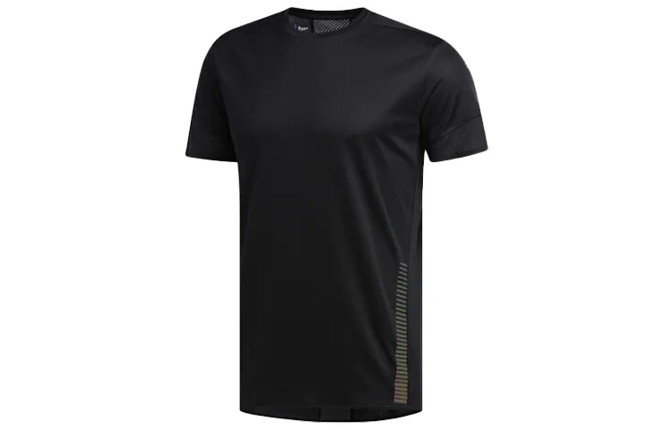 Adidas T-Shirts Men's Black Crew Neck Moderate Straight Fit