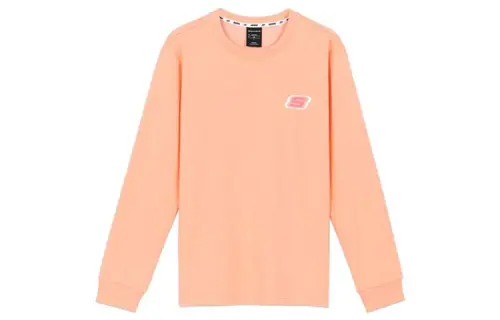 Skechers Sweatshirts Unisex Orange Peach Pink Crew Neck Moderate Regular