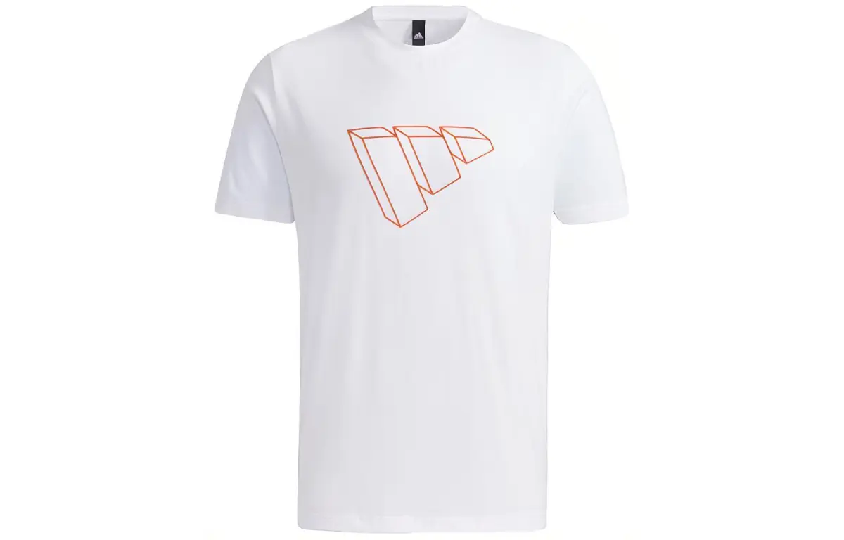 Adidas T-Shirts Men's White Crew Neck Moderate Straight Fit