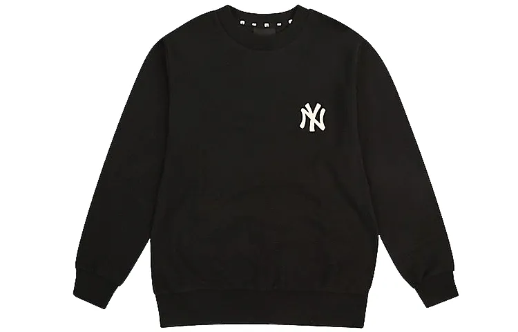 MLB New York Yankees Sweatshirts Unisex Black Crew Neck Moderate Regular