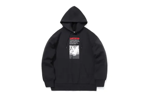 Li Ning Sweatshirts Unisex Black Hooded Moderate Regular