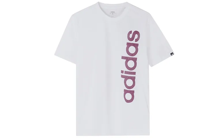 Adidas T-Shirts Men's White Crew Neck Moderate Straight Fit