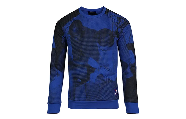 Jordan Sweatshirts Men's Blue Crew Neck Moderate Straight Fit