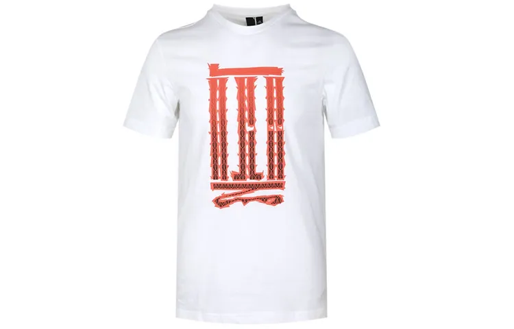 Adidas Wuji Series T-Shirts Men's White Crew Neck Moderate Straight Fit