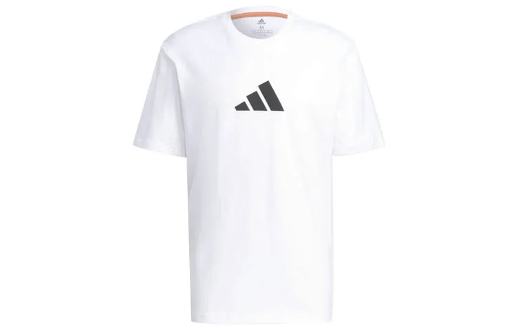Adidas T-Shirts Men's White Crew Neck Moderate Straight Fit