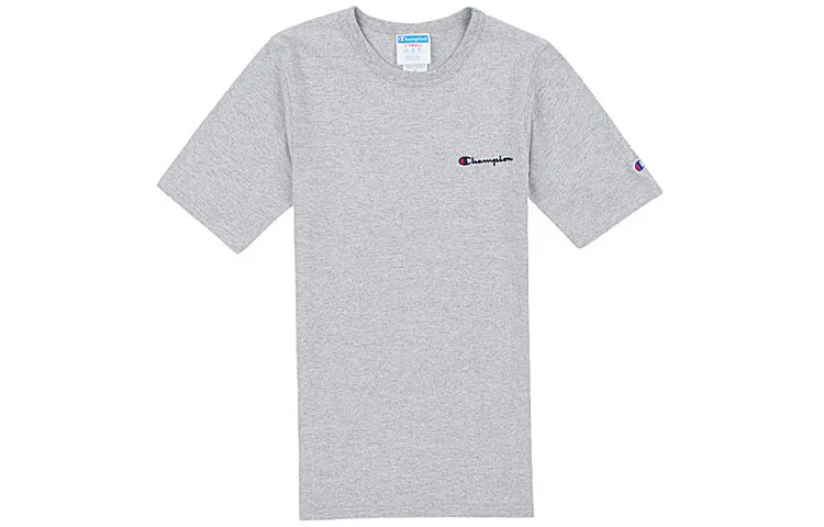Champion T Shirt US Version Unisex Light Gray
