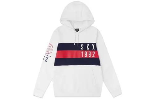 Skechers Letter Knitted Fabric Thermal Fleece Lined Sweatshirt Men's Bright White